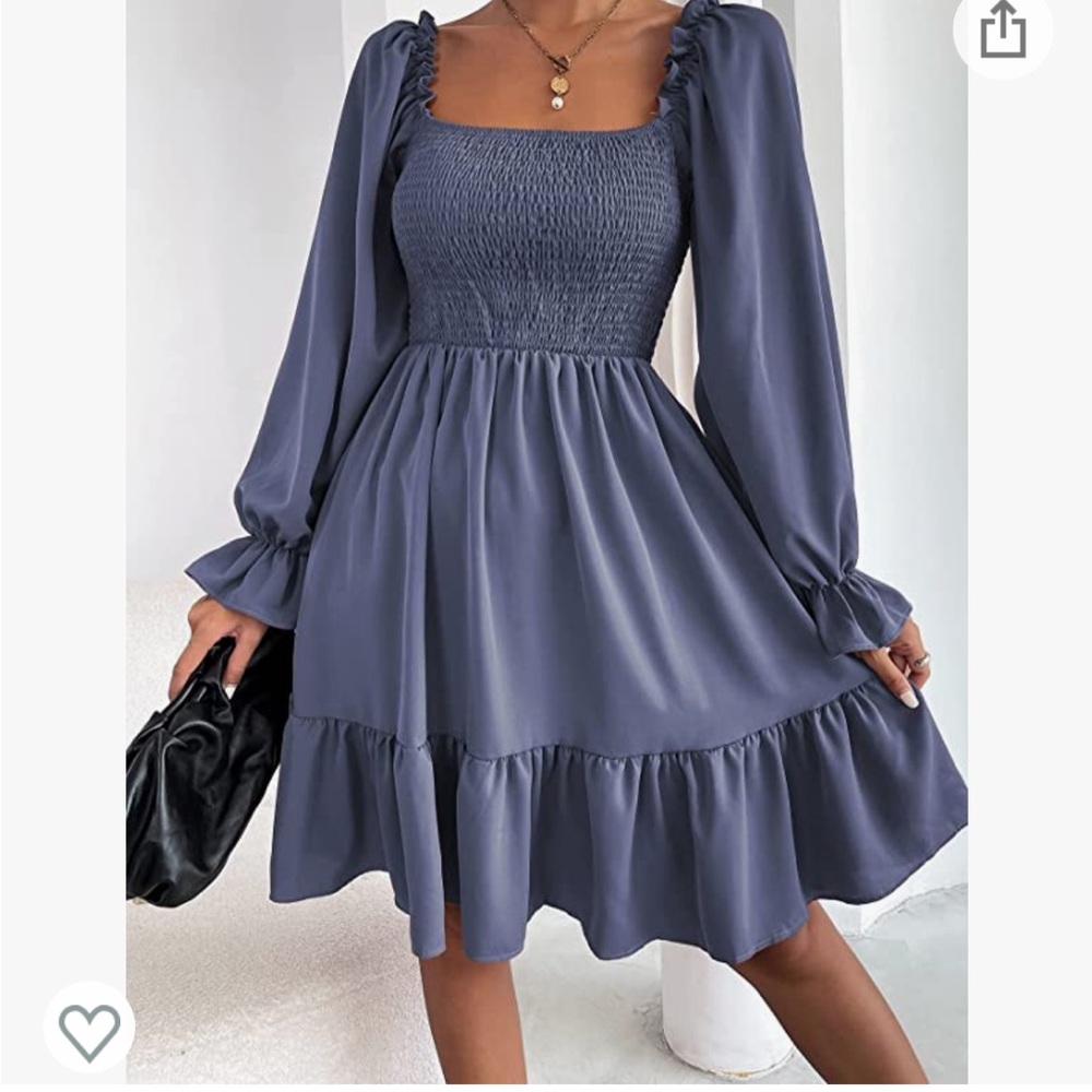 NEW blue dress long sleeve women small